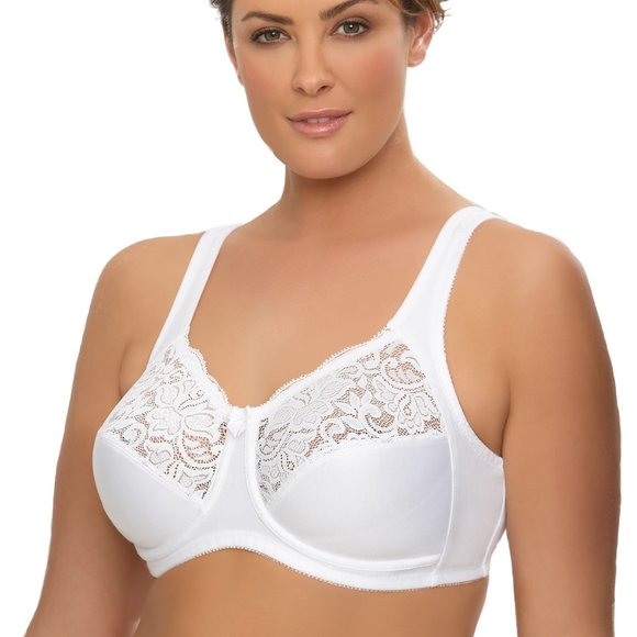 Set of 3! 34B Glamorise NATURAL WIRE Bra (COMFORT-STRAPS) Cotton-Blend WHITE NEW - Picture 9 of 9